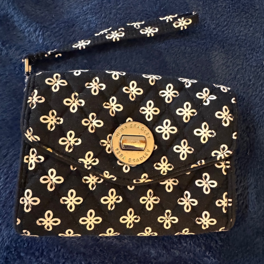 Vera Bradley Black and White Floral Wristlet